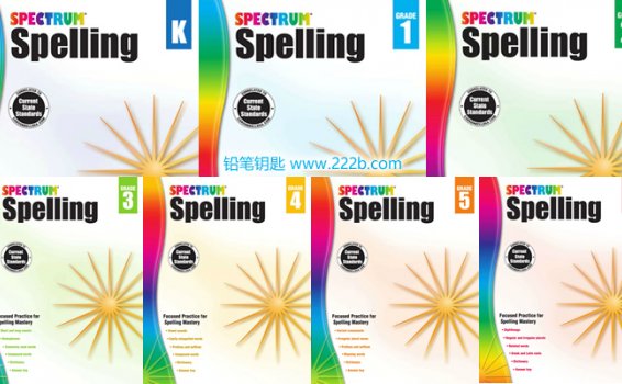 《Spectrum Spelling Workbook》儿童拼写英文练习册原生PDF 百度云网盘下载