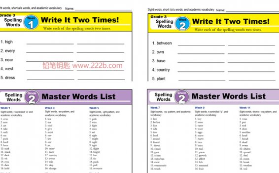 《Spelling Words小学写作词汇清单》单词记忆手册PDF 百度云网盘下载