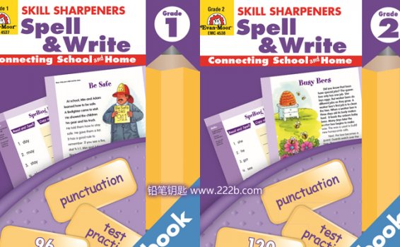 《Skill Sharpeners Spell & Write全8册》1192页阅读写作练习册PDF 百度云网盘下载