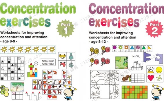 《Concentration exercises for kids》1&2儿童专注力练习资源包 百度云网盘下载