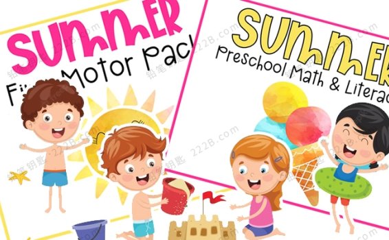 《Summer Preschool Bundle》两册夏天主题英文教具素材包 百度云网盘下载